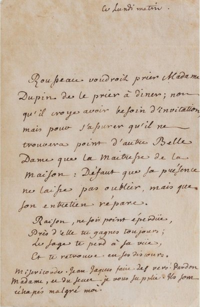 Correspondence of Jean-Jacques Rousseau and Louise Dupin (circa 1754) by Jean Jacques Rousseau