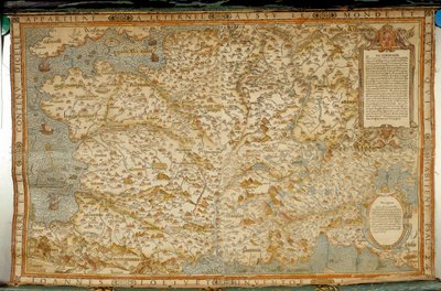 Geographic map of Gauls showing the borders with Germany and Italy. Realised by cartographer Jean Jolivet (16th century) by Jean Jolivet