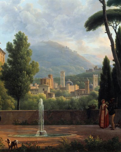 Landscape with a Fountain (detail) by Jean Joseph Bidault
