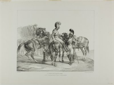 A Party of Life Guards, plate 5 from Various Subjects Drawn from Life and on Stone (The English Suite) by Jean Louis André Théodore Géricault