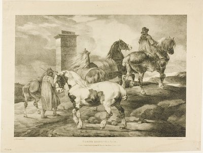 Horses Going to a Fair, plate 3 from Various Subjects Drawn from Life on Stone by Jean Louis André Théodore Géricault