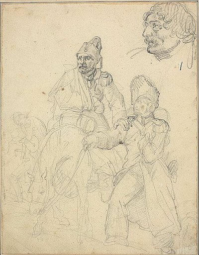 Study of Figure Group (detail) by Jean Louis André Théodore Géricault