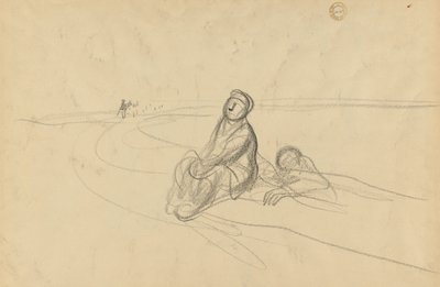 Two Figures on a Road (verso) by Jean Louis Forain