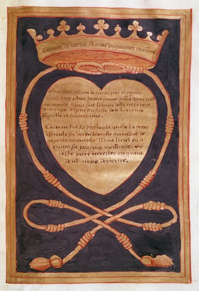 The Crowned Heart of Courage, from the Account of the Funeral of Anne of Brittany by Jean Perreal