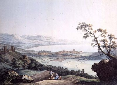 View of Geneva from Saconex in Savoy, engraved by Jean Philippe Linck II and Jacob Philippe Hackert by Jean Philippe II (after) Linck