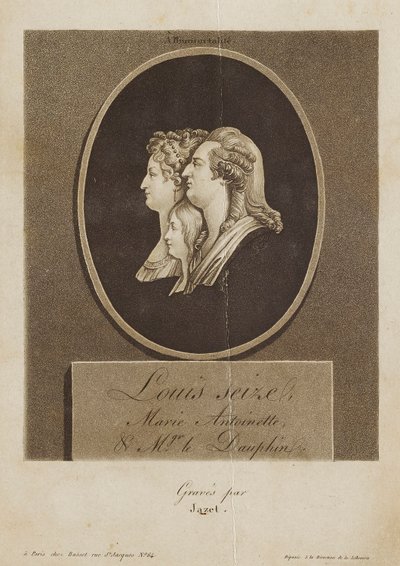 Louis XVI, Marie Antoinette, and the Dauphin by Jean Pierre Marie Jazet