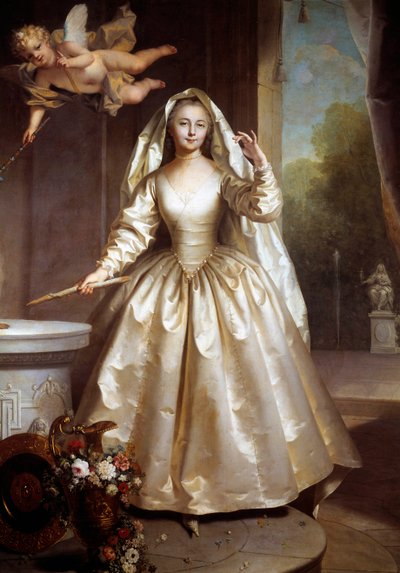 Portrait en pied de Marie Francoise Perdrigeon, madame Boucher (1716-1734) en vestale by Jean Raoux