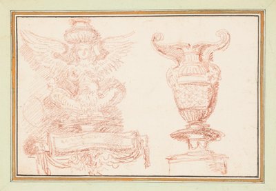 Ornamental Detail with Winged Figure and Vase by Jean Robert Ango