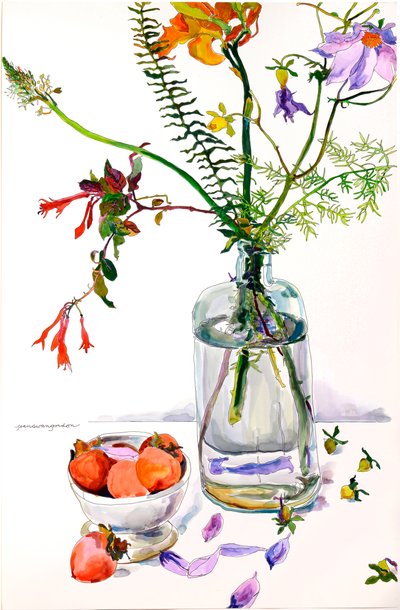 Floral Study With Pomegranates by Jean Swan Gordon