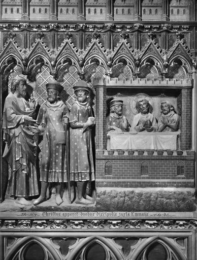 Cathedral, Interior, Choir Screen, Jesus Christ Appearing to Two Disciples on the Road to Emmaus, the Supper at Emmaus by Jean and Jean Le Boutellier Ravy