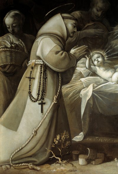 Adoration of the Shepherds: A Monk Praying Before the Child Jesus by Jean de Saint Igny