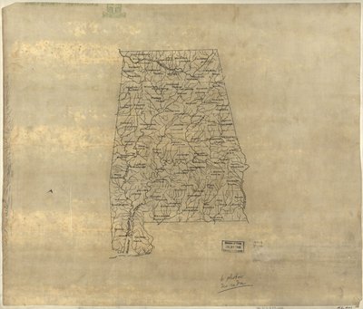 Base Map of Alabama by Jedediah Hotchkiss