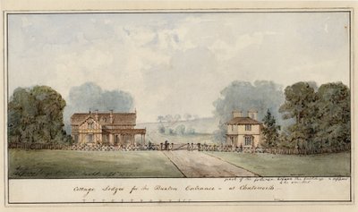 Design for the Lodges in Edensor in Chatsworth Park by Jeffry Wyatville