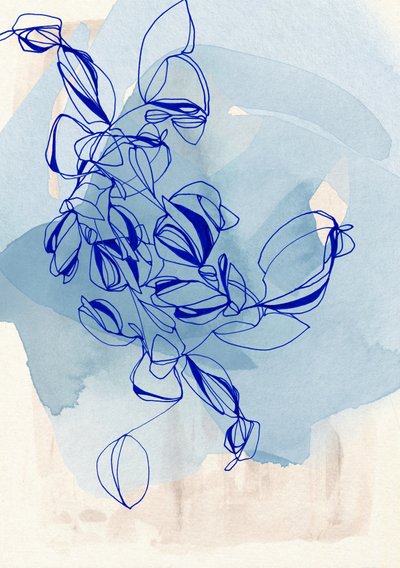 Flowing Blue Botanicals by Jenja Braun