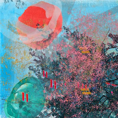 Vibrant Spring Blossom Abstract by Jenja Braun
