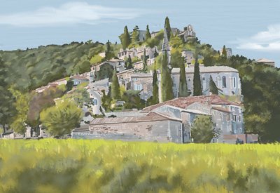 Charming Hillside Village by Jenna Alheit