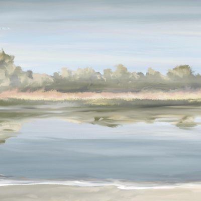 Peaceful Beach Reflection by Jenna Alheit