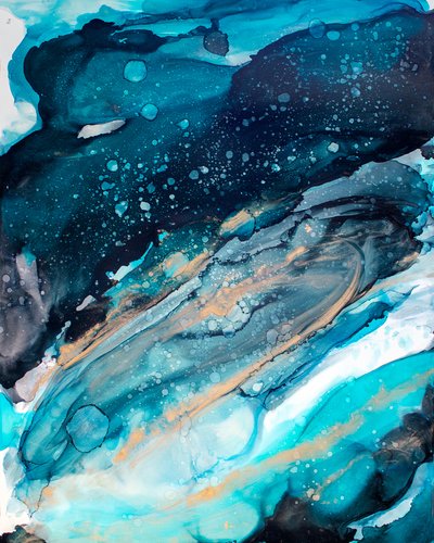 Deep Blue Gold Currents by Jenny Nielsen
