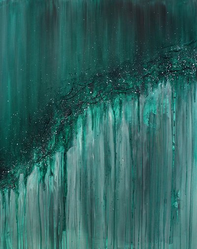 Glittering Teal Cascade by Jenny Nielsen
