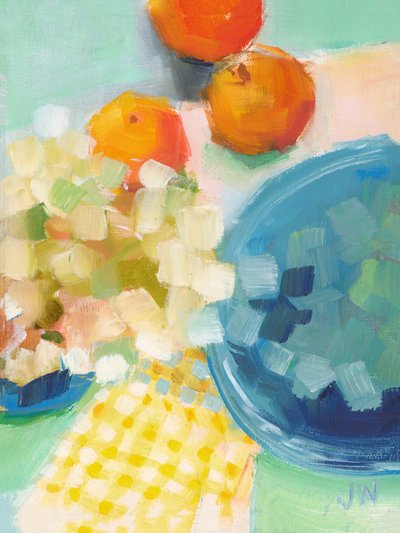 Oranges and Hydrangea by Jenny Westenhofer
