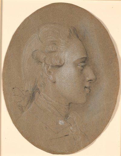 Frederik the Sixth as a young crown prince. In profile to the right by Jens Juel