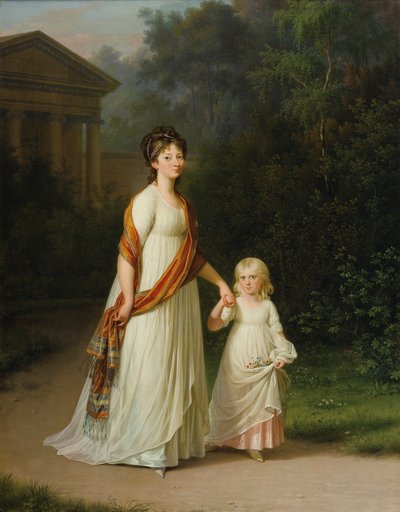 Marie Sophie Frederikke, Princess of Denmark and her Daughter, Princess Caroline by Jens Juel