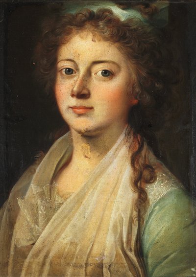 Portrait of Queen Marie Sophie Frederikke married to Frederik VI by Jens Juel