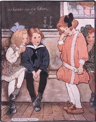 She Came Down from the Platform, Still Bravely Choking Back Her Tears by Jessie Willcox Smith