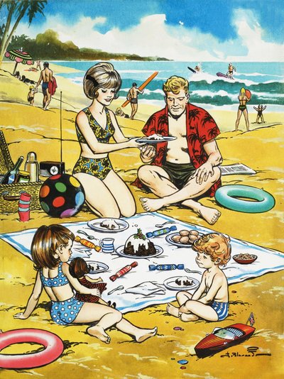 A Christmas picnic on the beach by Jesus Blasco