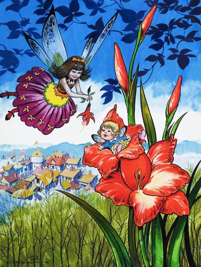 Baby Fairy in a Flower by Jesus Blasco