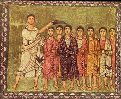 Samuel anoints David by Jewish School