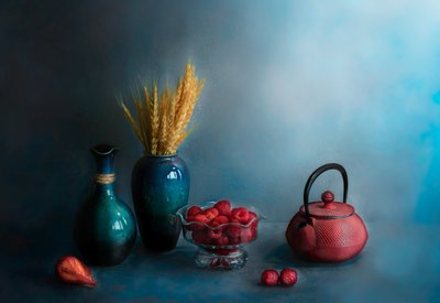 Rustic Berry Still Life by Jie Fischer
