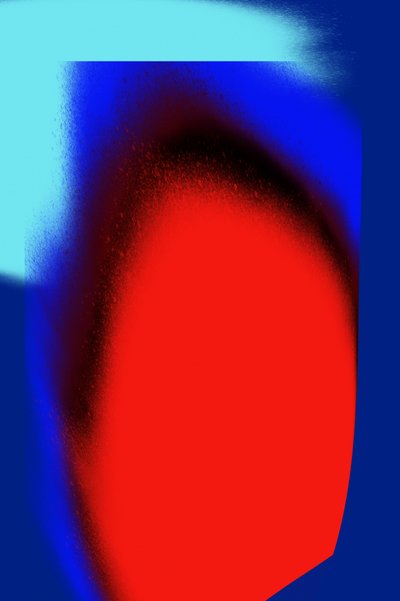 Fluid Red Blue Abstract by Jilli Darling