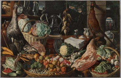 Kitchen Scene with Christ at Emmaus by Joachim Beuckelaer