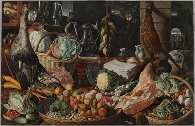Kitchen Scene with Christ at Emmaus by Joachim Beuckelaer