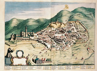 Map of Assisi from Theatrum Civitates et Admirandorum Italiae by Joan Blaeu