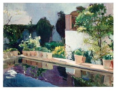 Palace of Pond, Royal Gardens in Seville by Joaquín Sorolla