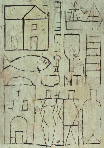 Graphics with Two Figures by Joaquin Torres Garcia