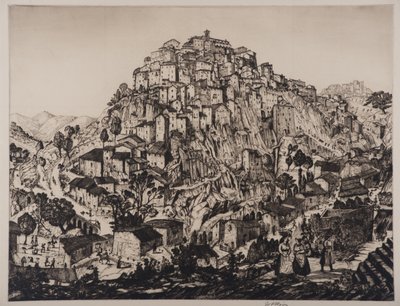 View of Anticoli Corrado with Peasant Women in the Foreground by Job Nixon