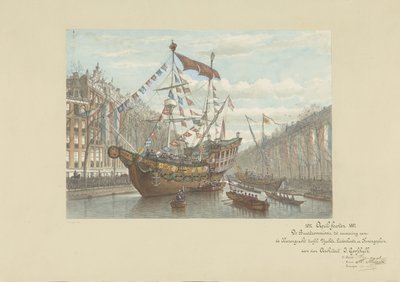 Decorations on the Herengracht for the April Celebrations 1887 by Johan Adolph Rust