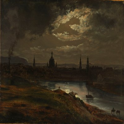 Dresden by Moonlight by Johan Christian Dahl