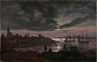 Larvik by Moonlight by Johan Christian Dahl