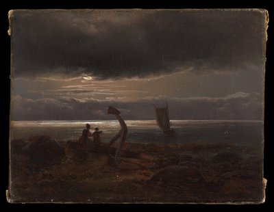Mother and Child by the Sea by Johan Christian Dahl