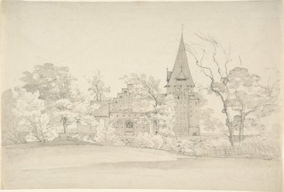 The Aller Church in Sønderjyllands Amt (Denmark), seen from the North by Johan Christian Dahl