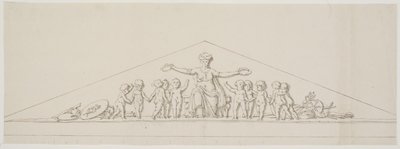 Draft for a Pediment Symbolizing Prosperity, with Putti by Johan Christoph Petzold