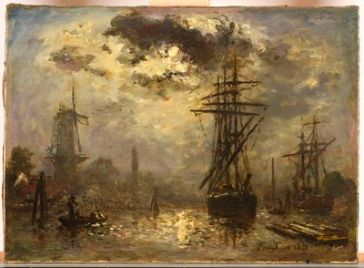 The Mills of Rotterdam by Johan Jongkind