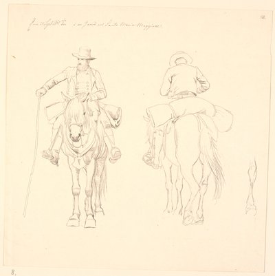Campagnol on Horseback, Seen from Front and Back, and Study of a Horse