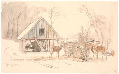 Feeding Hedges for Game in the Deer Park by Johan Thomas Lundbye
