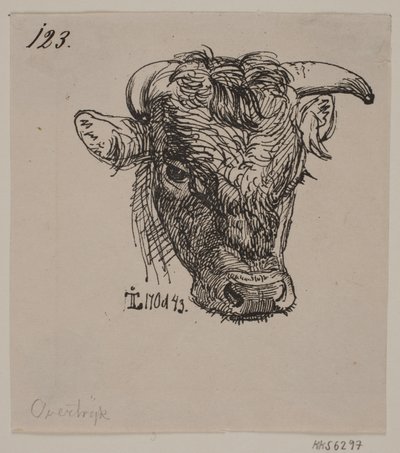 Head of a Young Bull by Johan Thomas Lundbye