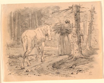 The Woman and the Horse. Illustration for Kaalund